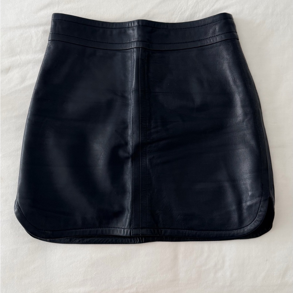 Banana Republic Black Leather Mini Skirt